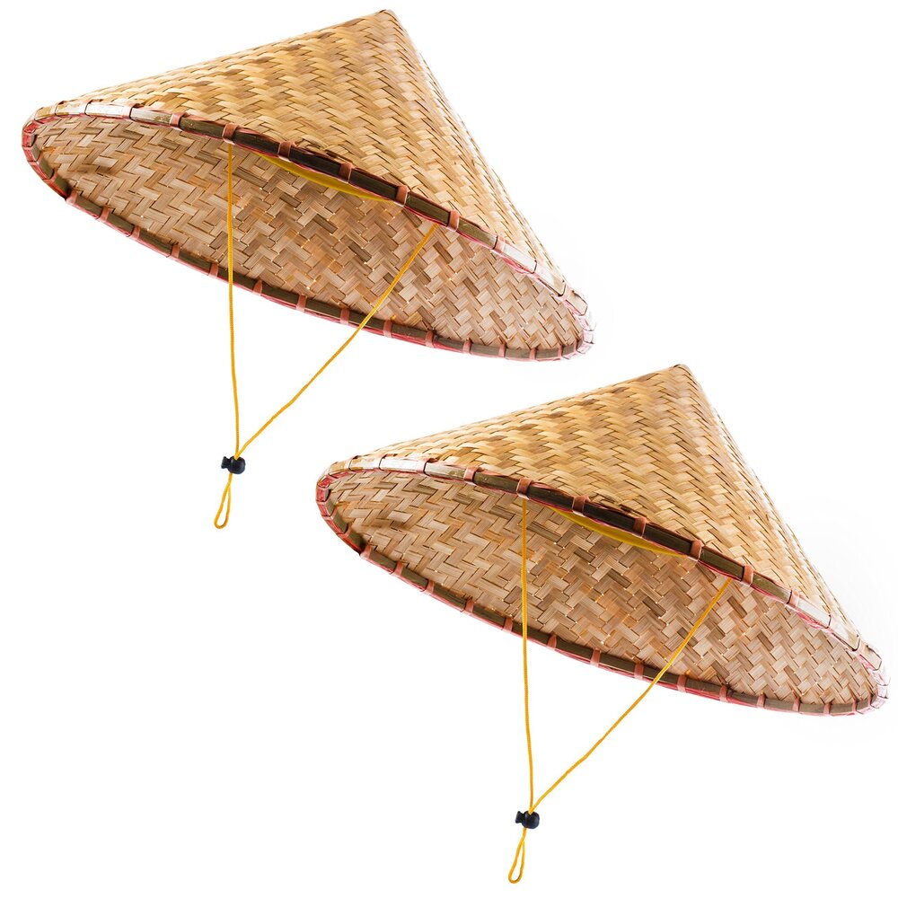 2377 Funny Oriental Party Hats - Asian Conical Hats for Chinese & Japanese